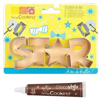 Cortador De Galletas De Acero Inoxidable Star + Tubo De Chocolate Para