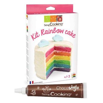 Kit Pastel Arco Iris + Tubo De Chocolate Para Decorar