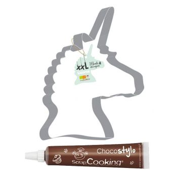 Cortador De Galletas De Acero Inoxidable Xxl Unicornio + Tubo De Choco