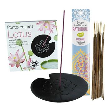 Recipiente De Incienso Lotus + Incienso Indio De Pachulí