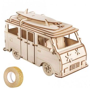 Modelo De Madera Para Personalizar 30 X 13 X 17 Cm Autocaravana + Mask