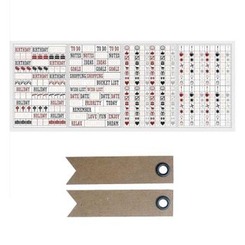 Pegatinas Calendario - Símbolos Y Notas + 20 Etiquetas Kraft Banderín