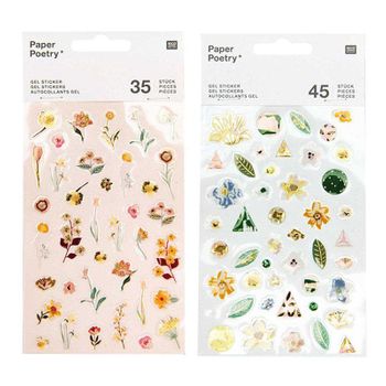 Paquete De 80 Pegatinas De Gel - Vive La Naturaleza - Rosa Y Verde