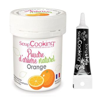 Aroma Alimentario Natural En Polvo 15 G Naranja + Tubo De Glaseado Neg