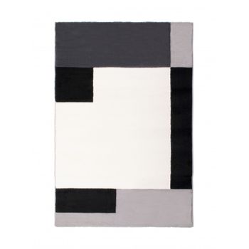 Alfombra Salón Geometric Graphic Patterns Soft Black White 100x150cm