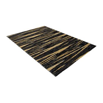 Alfombra De Salón Isiac  230x160x1 Cm Color Negro, Amarillo Vente-unique