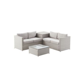 Conjunto Muebles Jardín Bahamas Sofá Triple Con Mesa Marrón Tostado 2  Módulos Esquina, 1 Módulo Central, 1 Mesa Ratán Sintético con Ofertas en  Carrefour