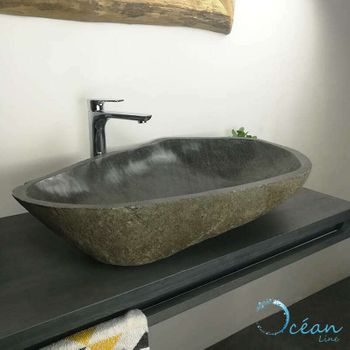 Lavabo Sobre Encimera - Piedra Rivière - 75 Cm - Galéo Xl