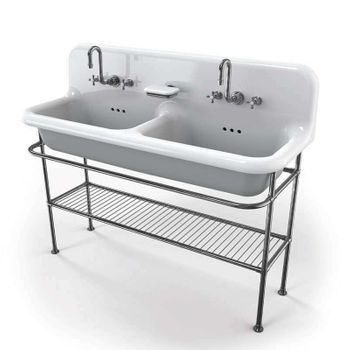 Lavabo De Cerámica Esmaltada - 120 Cm - True Colors - Gris (grigio Chiaro 7035)