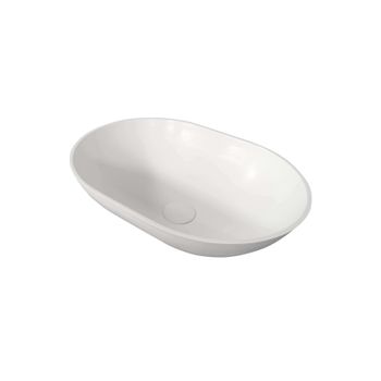 Colección Bora - Lavabo Sobre Encimera Ovalado De 47 Cm En Solid Surface - Ambra