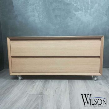 Colección Wilson - Mueble De 90 Cm, 2 Cajones, En Roble Natural - Mueble De Baño - Léa