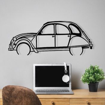 Decoración De Pared En Metal - 2cv - Decoración De Pared - Silueta De Coche - 80cm