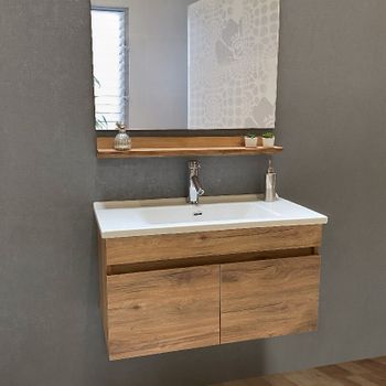 Colección Toha - Conjunto De Mueble 85 Cm Con Espejo Y Encimera - Basco Bath