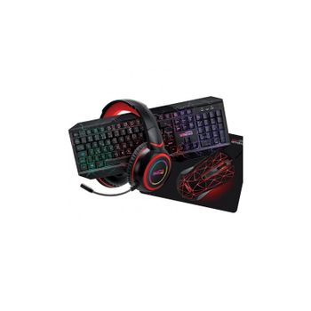 Pack De 5 Piezas Pro Gamer Hunters: Teclado, Ratón, Alfombrilla, Auriculares Y Adaptador