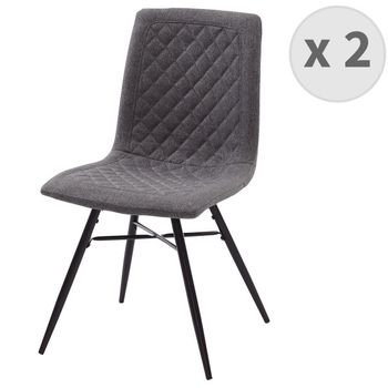 Oxford-silla Industrial Tela Gris Oscuro Patas Negras (x2)