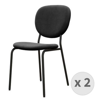 Anais-silla Terciopelo Y Metal Negro (x2)