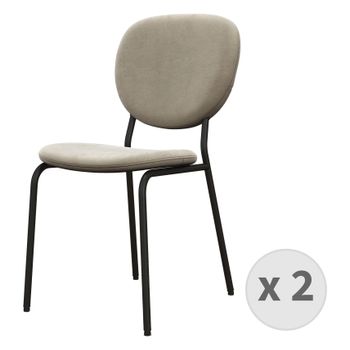 Anais-silla Terciopelo Taupe Y Metal Negro (x2)