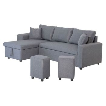 Sofá Convertible Tony 3 Plazas Gris Chiné