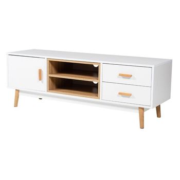 MUEBLE AUXILIAR BLANCO ROTO MADERA MINDI 95 X 45 X 150 CM - House & Things