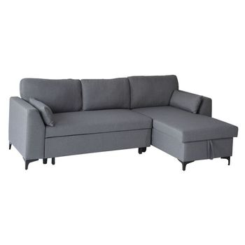 Sofá Cama Esquinero Convertible Logan 3 Plazas Gris