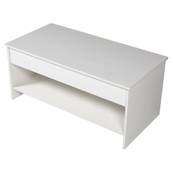 Mesa Baja Hedda Con Tapa Elevable Blanca