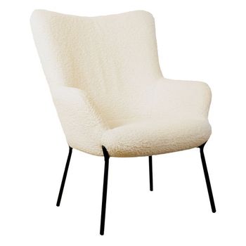 Sillón Helmi Borreguito Efecto Lana Rizada Beige