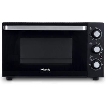 H.koenig Fo30, Mini Horno - 1500 W, 30 Litros, Acero Inoxidable, Negro [clase De Eficiencia Energética A]