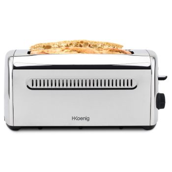 Tostadora Especial Baguette Toas32 H.koenig, 2 Rebanadas, Ranuras Anchas 40mm Acero Inoxidable, 1500w