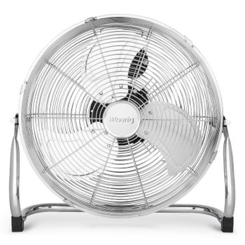 Ventilador De Suelo Joe32 H.koenig, Silencioso, Diseño De Metal Cromado, 45 Cm, Duradero, 100 W