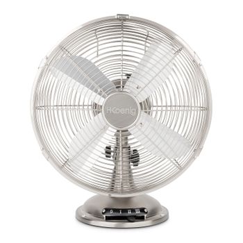 Ventilador De Mesa Joe48 H.koenig, En Metal, Potencia 35 W, 4 Aspas, Diámetro 30 Cm, Pies Antideslizantes