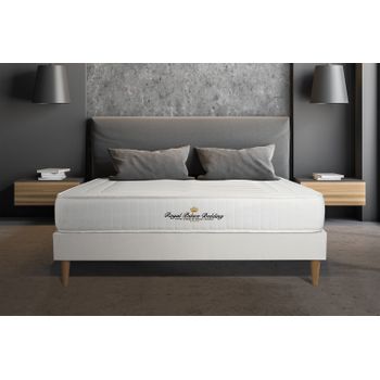 Somier + Colchón Espuma Viscoelástica Con Kit De Base De Cama Blanco 130x200cm - Comodidad Firme