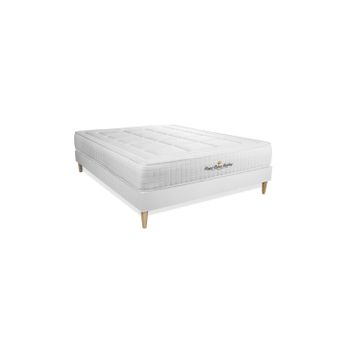 Somier + Colchón Espuma Viscoelástica Con Kit De Base De Cama Blanco 200x200cm - Comodidad Firme