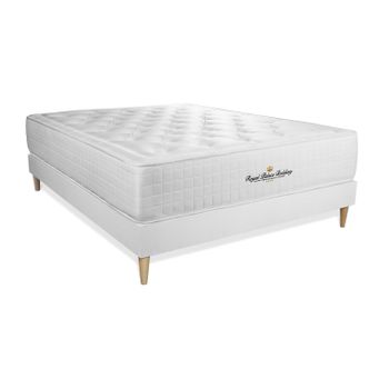 Somier + Colchón Espuma Viscoelástica Con Kit De Base De Cama Blanco 200x200cm - Comodidad Equilibrado