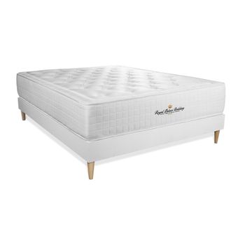 Somier + Colchón Espuma Viscoelástica Con Kit De Base De Cama Blanco 160x190cm - Comodidad Equilibrado