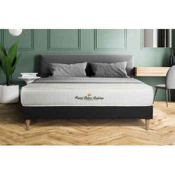 Somier + Colchón Muelles Ensacados Y Espuma Viscoelástica Con Kit De Base De Cama Negro 130x190cm - Comodidad Firme