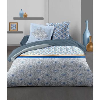 Juego De Edredón Home Linge 240 X 260 Azul Y Blanco