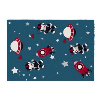 Alfombra De Dormitorio Astrono  170x120x1.6 Cm Color Azul Oscuro, Multicolor Vente-unique