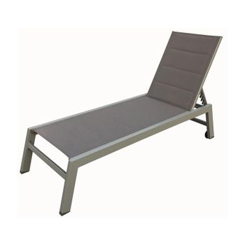 Baisao - Tumbona Recta De Textilene Y Aluminio - Cómoda Y Reclinable - Ligera Y Fácil De Mover - Ruedas Traseras - Gris Pardo / Gris Pardo - X1