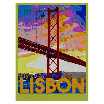 Viajes - Póster De Firma - Póster De Pared - Formato Retrato - Papel Mate Fine Art 270 Gr - Diseño Lisboa1 - 21x30 Cm