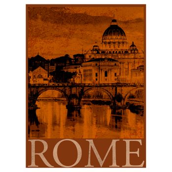 Viajes - Signature Poster - Wall Poster - Formato Retrato - Papel Fine Art Mate 270g - Diseño Rome2 - 30x40 Cm