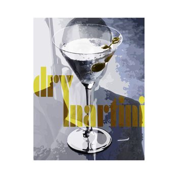 Cocktail - Póster De Firma - Póster De Pared - Formato Retrato - Papel Fine Art Mate 270g - Diseño Dry Martini - 21x30 Cm