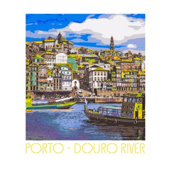Viajes - Póster De Firma - Póster De Pared - Formato Retrato - Papel Fine Art Mate 270gsm - Diseño Porto1 - 21x30 Cm