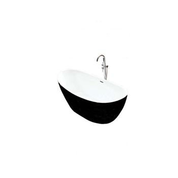 Maya - Island Bathtub - Bañera Ovalada Moderna Y Limpia - Acrílico - Negro - 80x150x68cm