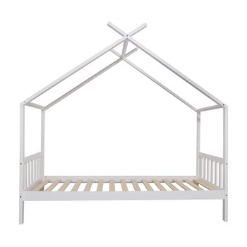 Cama infantil 2 cajones 90 x 190 cm Pícea maciza Natural y negro ELFIA