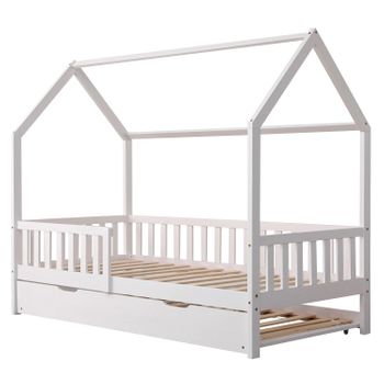 Cama infantil de madera de pino gris 90x200 TERRY