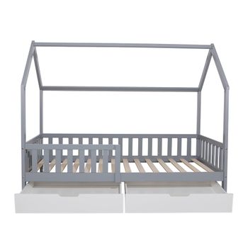 Cama Infantil Helsingborg Con Reja De Seguridad - Estructura Tipi - Pino  140x70 Cm - Blanco Mate [en.casa] con Ofertas en Carrefour