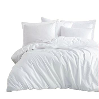 Juego De Cama Liso 240 X 220 Cm - Blanco