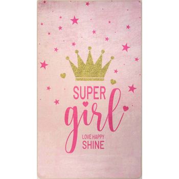 Alfombra Infantil Super Girls 120 X 160 Cm - Rosa