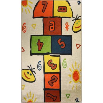 Alfombra Infantil Rayuela 80 X 150 Cm - Multicolor