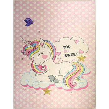 Alfombra Infantil Sweet Unicornio 120 X 160 Cm - Rosa